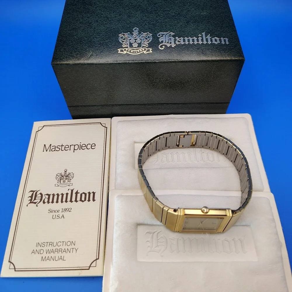 New Vintage 1992 Hamilton Masterpiece Chronometer XC Swiss Mens Quartz Watch NOS